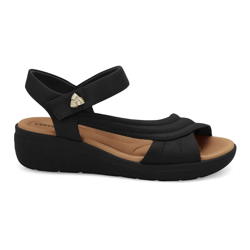 Sandália Ultramacio Preta Comfortflex 2686407-4 38