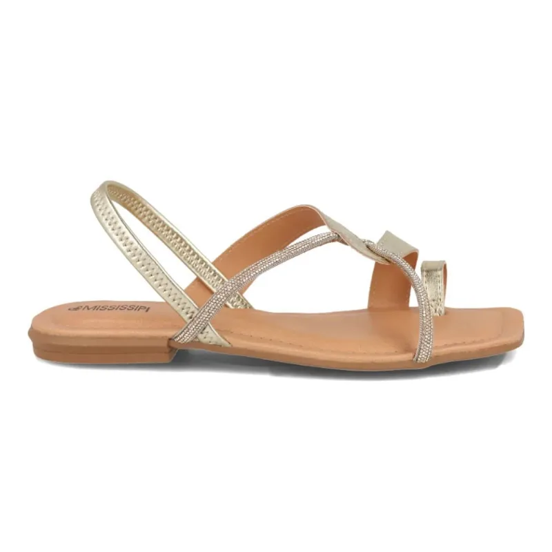 Sandália Mississipi Rasteira Feminina Ouro Light 35
