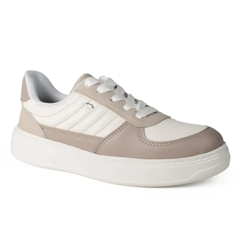 Tênis Dakota Flatform Branco e Cinza 35