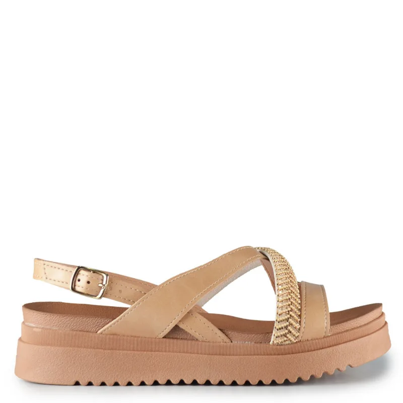 Sandália Papete Mississipi Feminina J2743 003 AZZARA BISQUE/BG 35