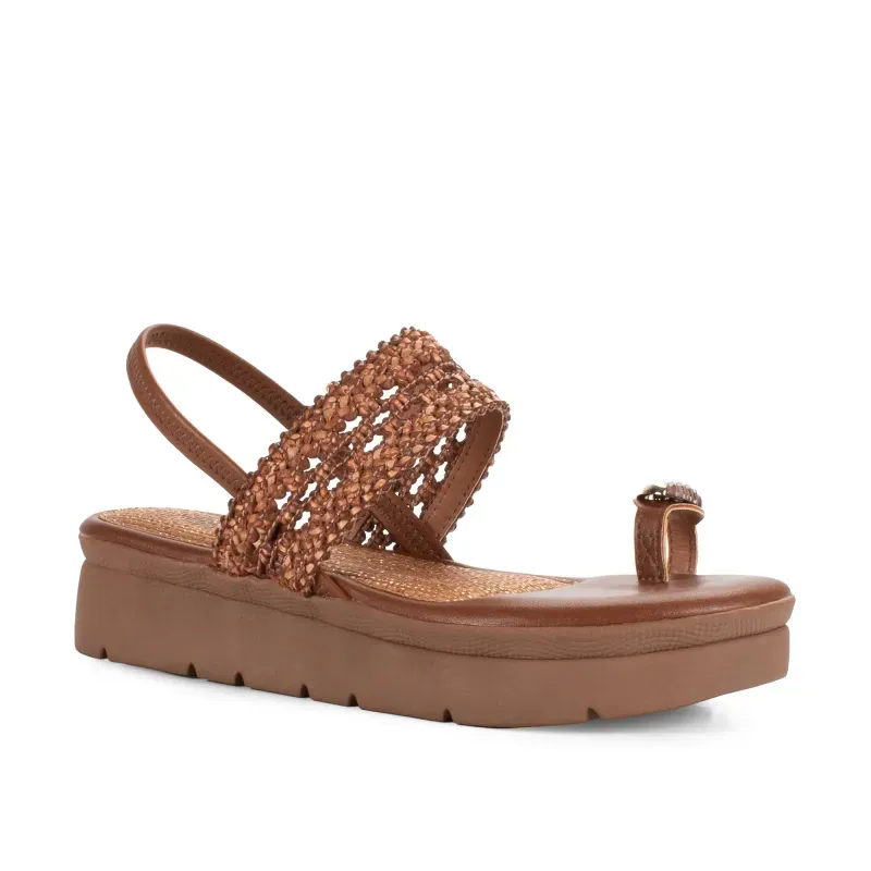 Sandália Flatform Mississipi Feminina Caramelo 38