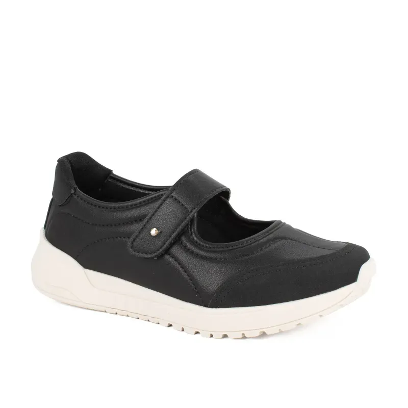 Tênis Mississipi Jogging Feminino Fechamento Prático Preto 39