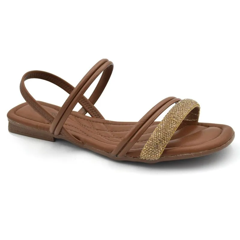 Sandália Rasteira Feminina Mississipi Marrom J2042 33