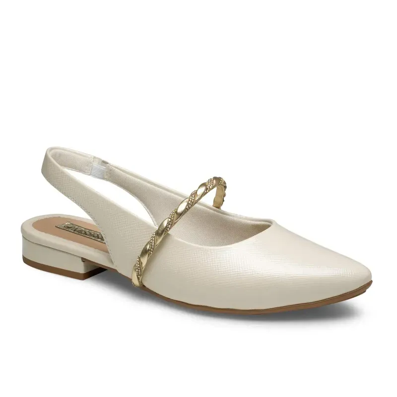 Scarpin Mississipi Bico Fino Feminino Bege 40