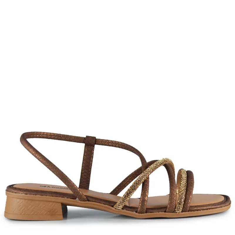 Sandália Salto Baixo Mississipi Feminina J2292 002 HERMES CACAU/BRZ 36