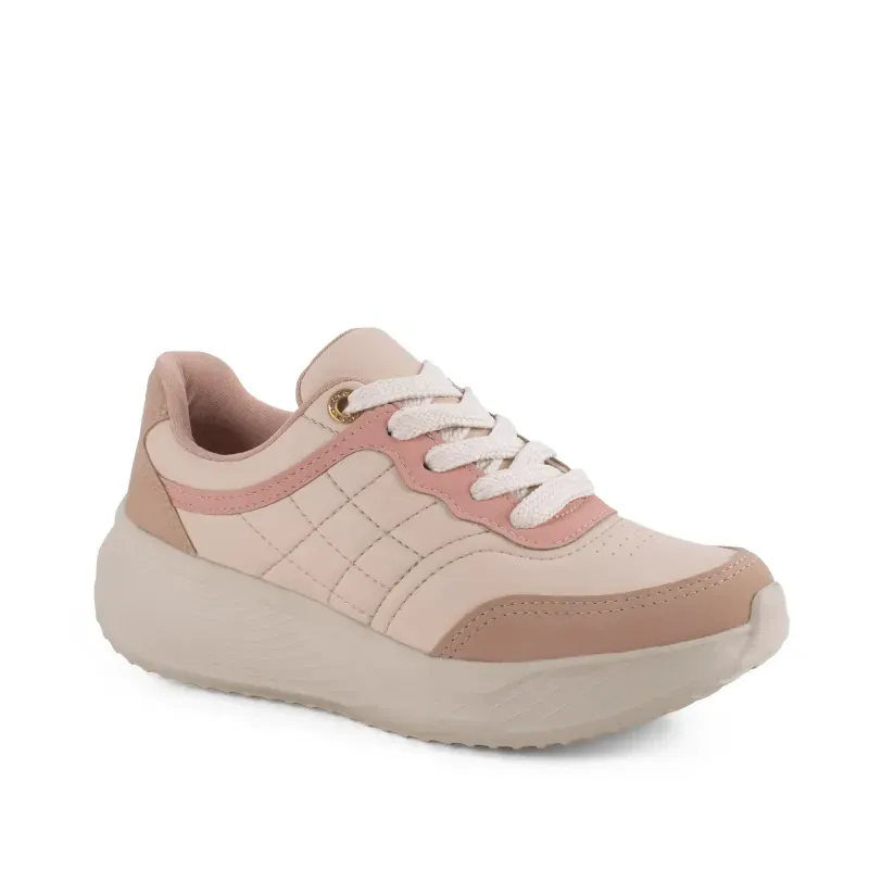 Tênis Mississipi Jogging Feminino Bege e Rosa 39