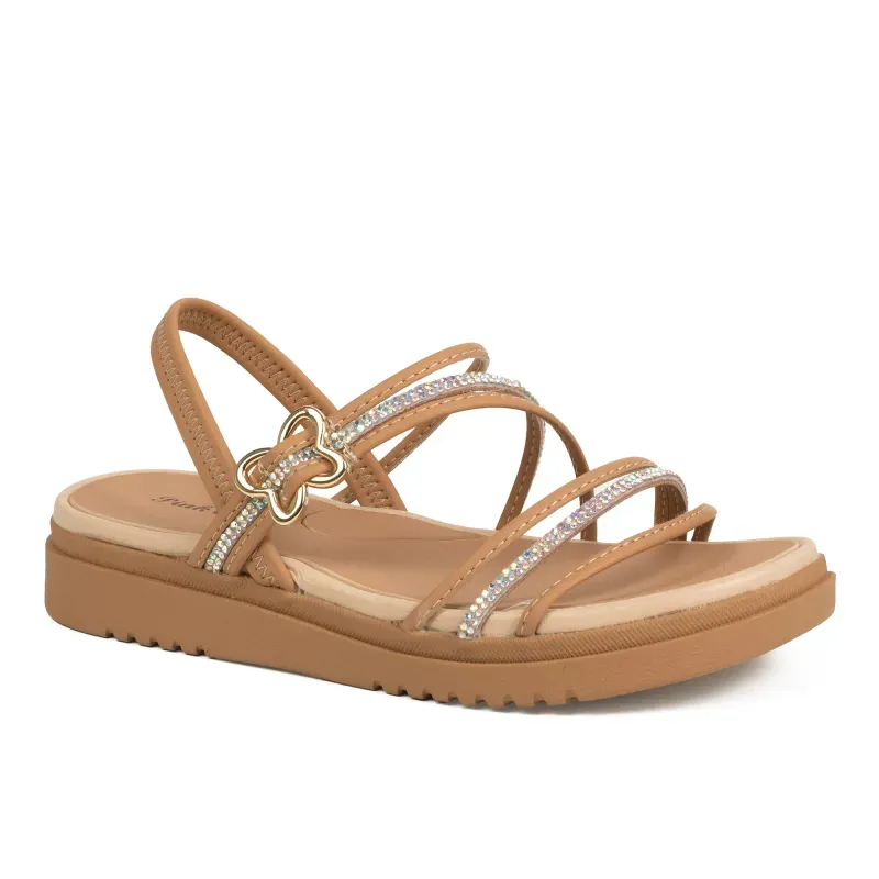 Sandália Pink Cats Flatform Infantil Feminina Caramelo 36