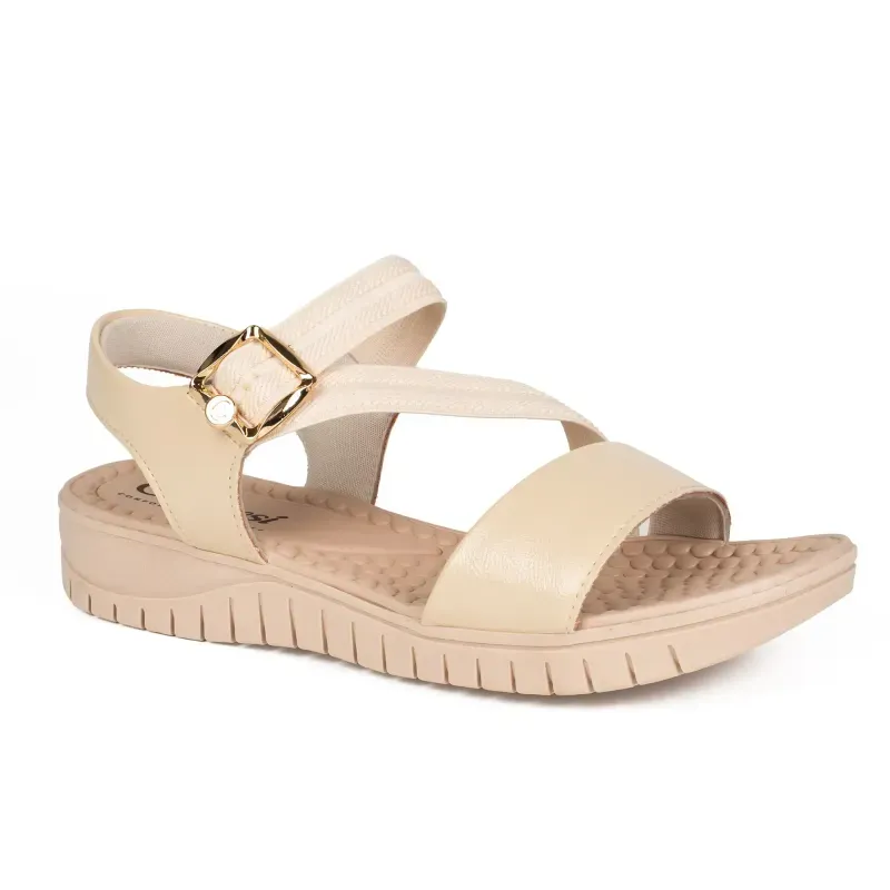 Sandália Flatform Campesi Feminina Bege 41