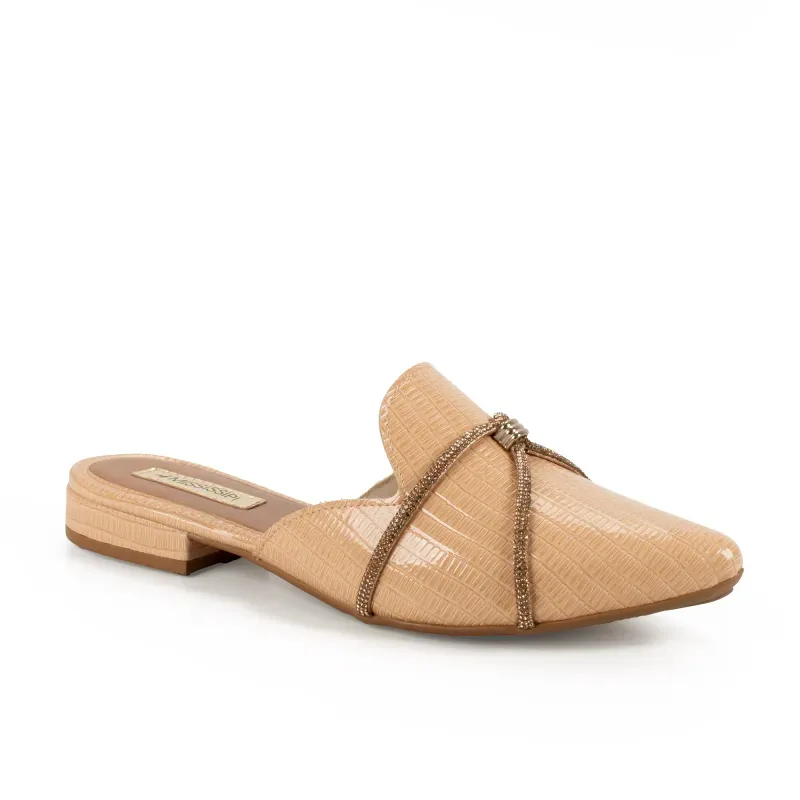 Mule Mississipi Feminina Bege Bico Fino 34