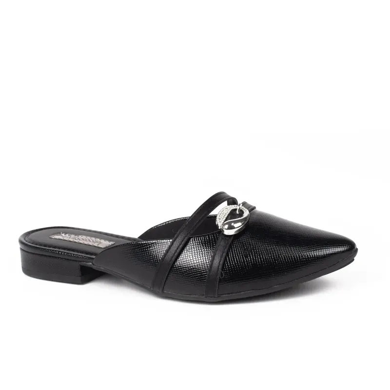 Mule Mississipi Feminina Bico Fino Preta 35