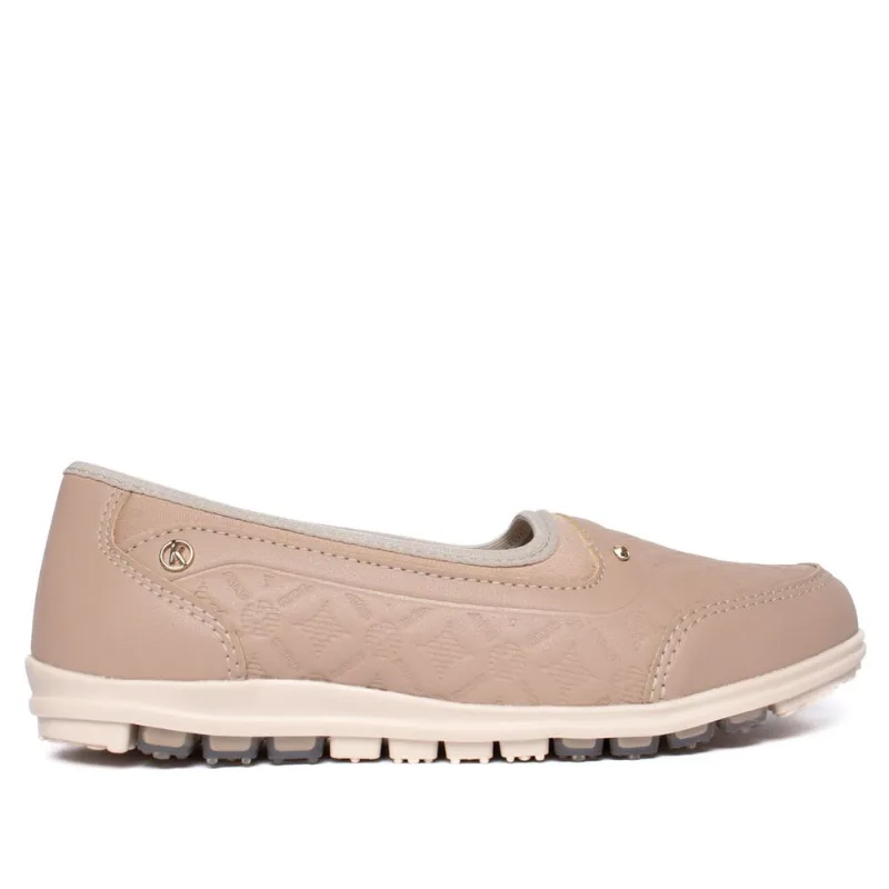 Tênis Feminino Kolosh Casual Slip On Frequency Strass Bege - 34