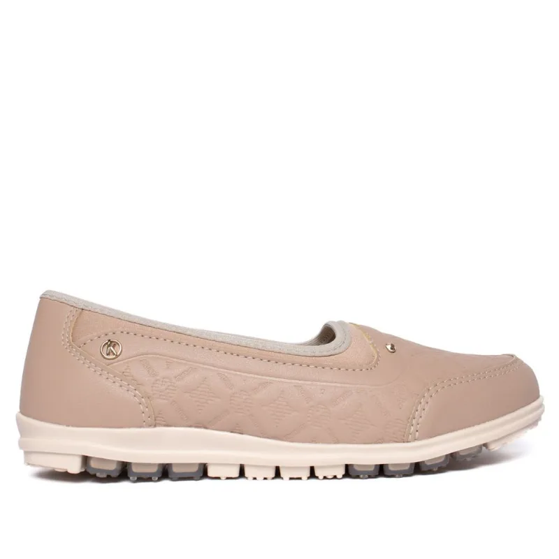 Tênis Feminino Kolosh Casual Slip On Frequency Strass Bege - 36