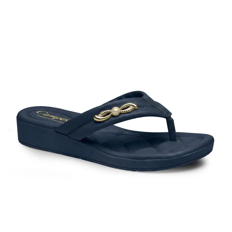 Chinelo Campesí Anabela Azul Marinho 37