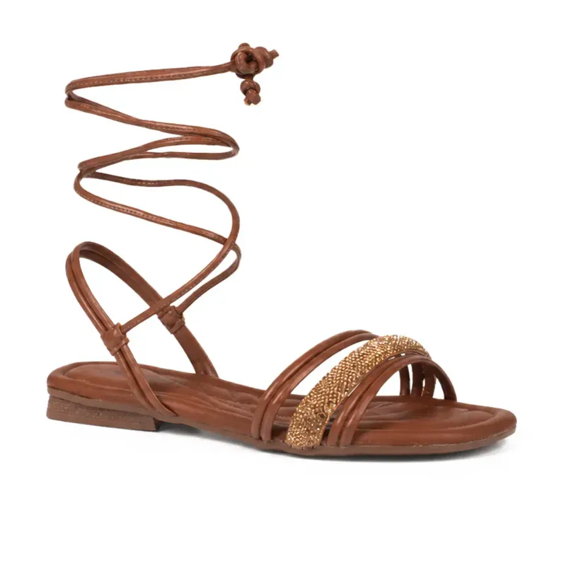 Sandália Mississipi Rasteira Feminina Caramelo 40