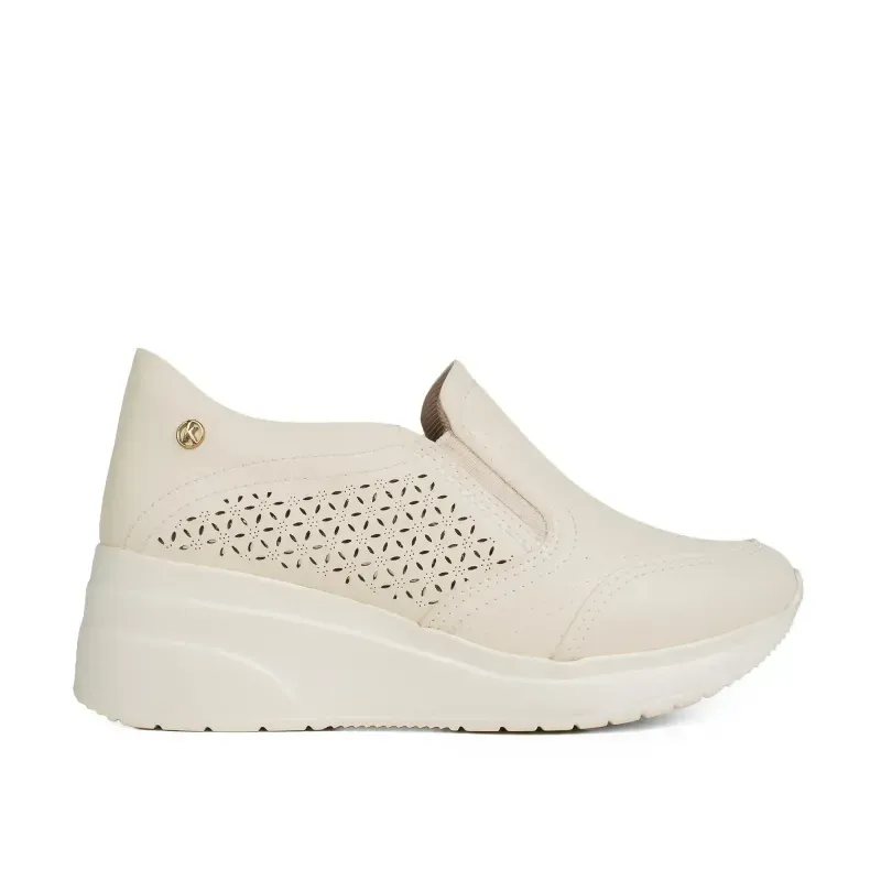 Tênis Kolosh Slip On Feminino Bege Calce Fácil 37