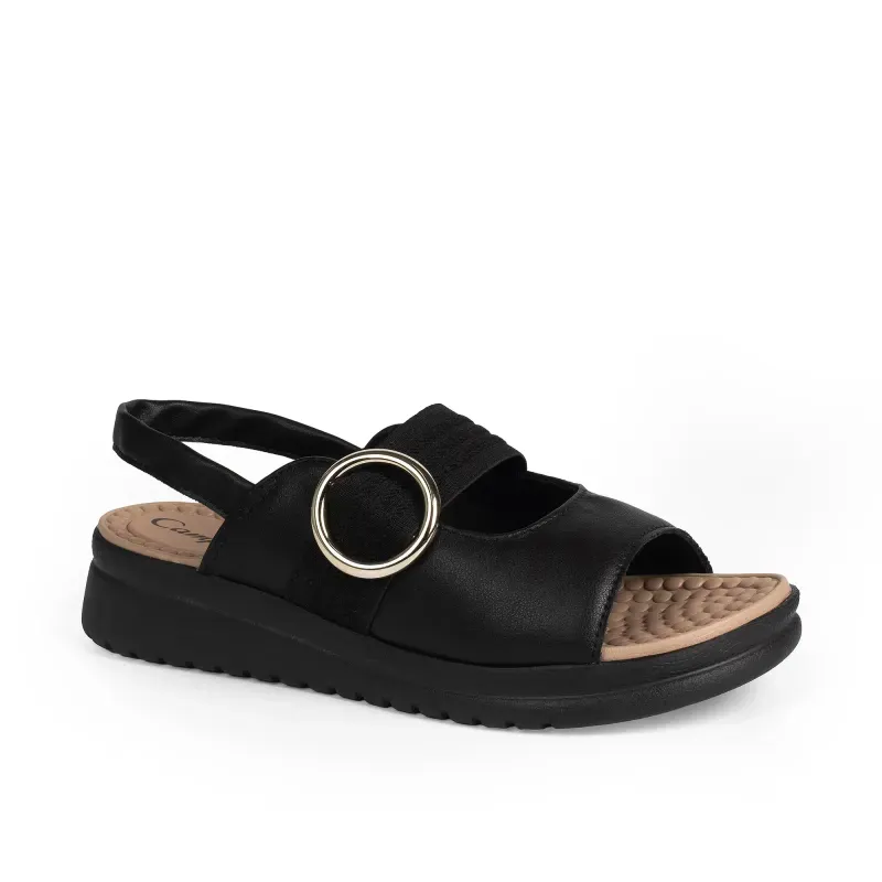 Sandália Campesi Flatform Feminina Preta com Elástico 39