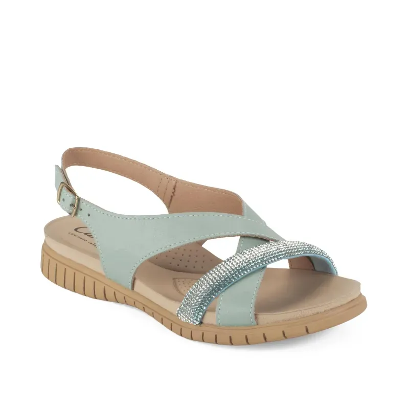 Sandália Flatform Campesi Feminina Verde Conforto 41