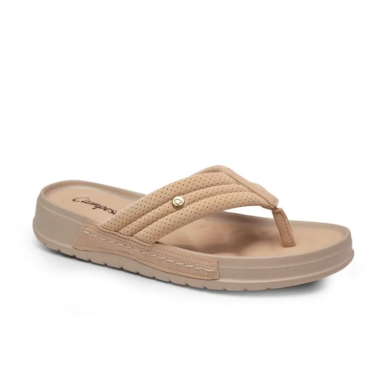 Chinelo Campesí Flatform Bege 40