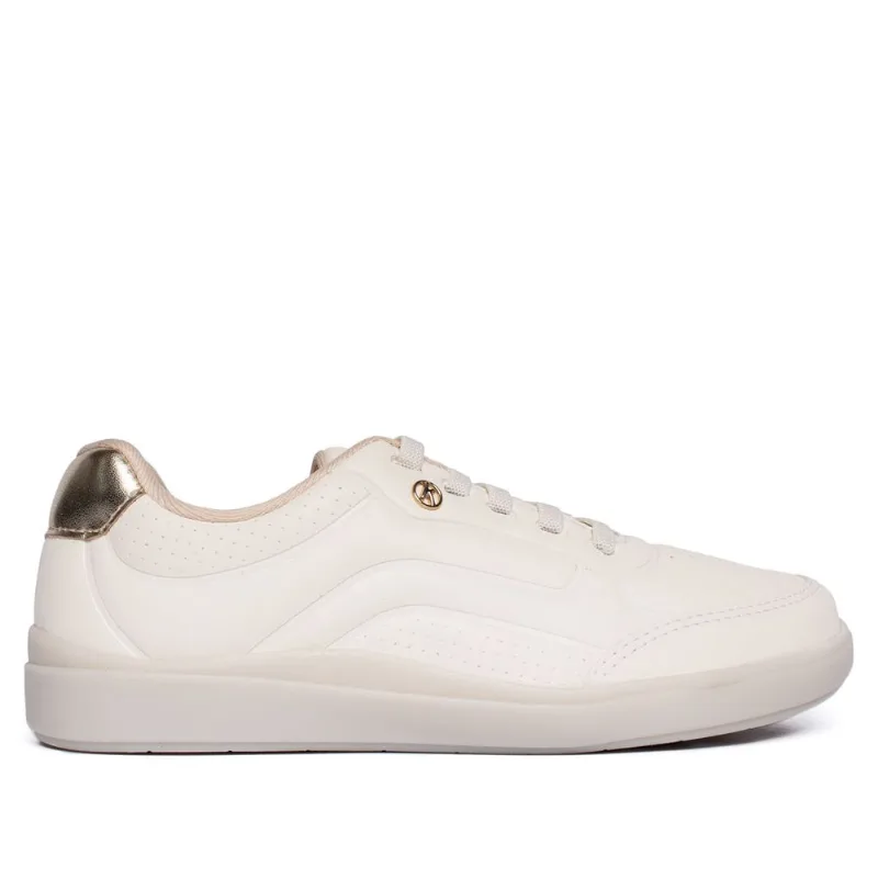 Tênis Feminino Kolosh Sense Casual Maxgrip Off White/Dourado - 39