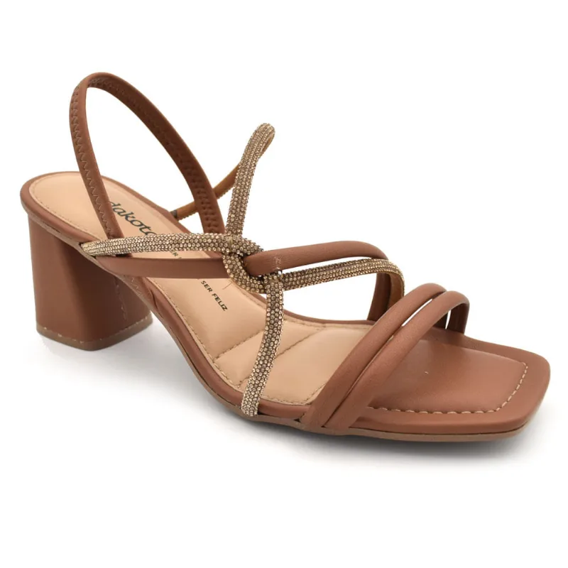Sandália de Salto Bloco Feminina Dakota Marrom DC132 37