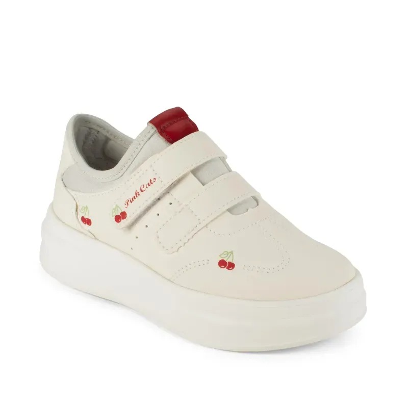 Tênis Pink Cats Casual Feminino Infantil Bege 26