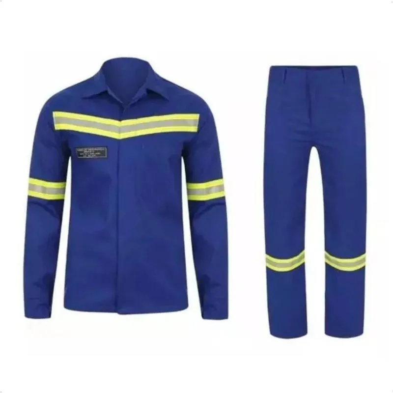 2x Uniforme Anti Chamas Nr10 Risco 2 Atpv 11 Com Ca Azul Roy