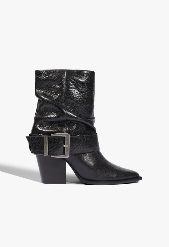 Parker Leather Bootie 6.5 / Black / Leather