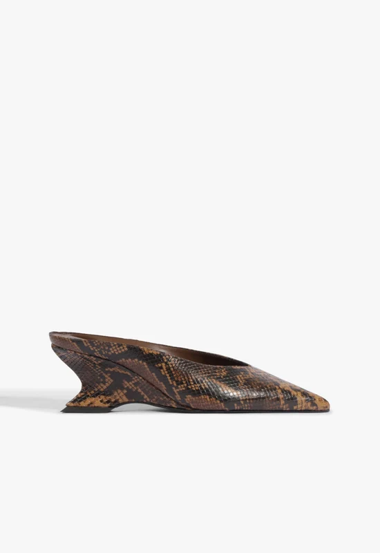 Siena Mid Mule Leather Pump 6.5 / Animal Print / Snake