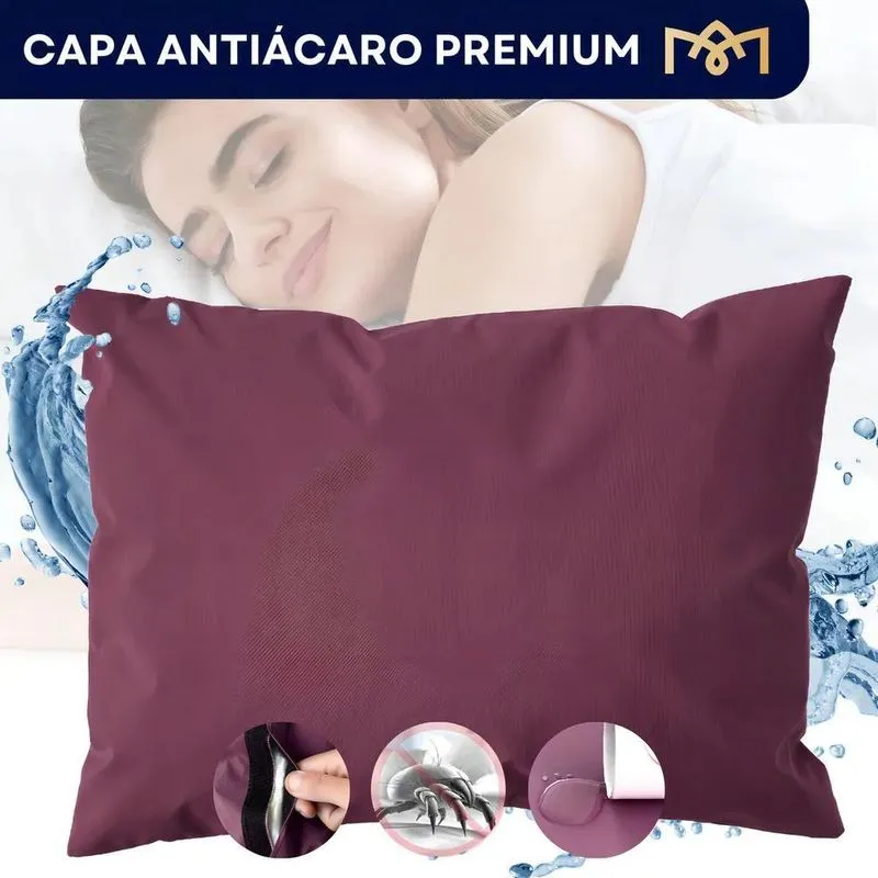 Capa Para Travesseiro Impermeável Antialérgica Protetor Anti