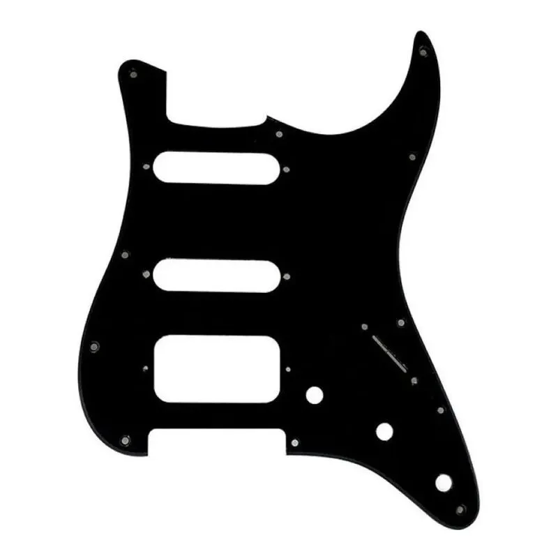 Escudo Stratocaster Guitarra 3 Camadas Hss 11 Furos Preto