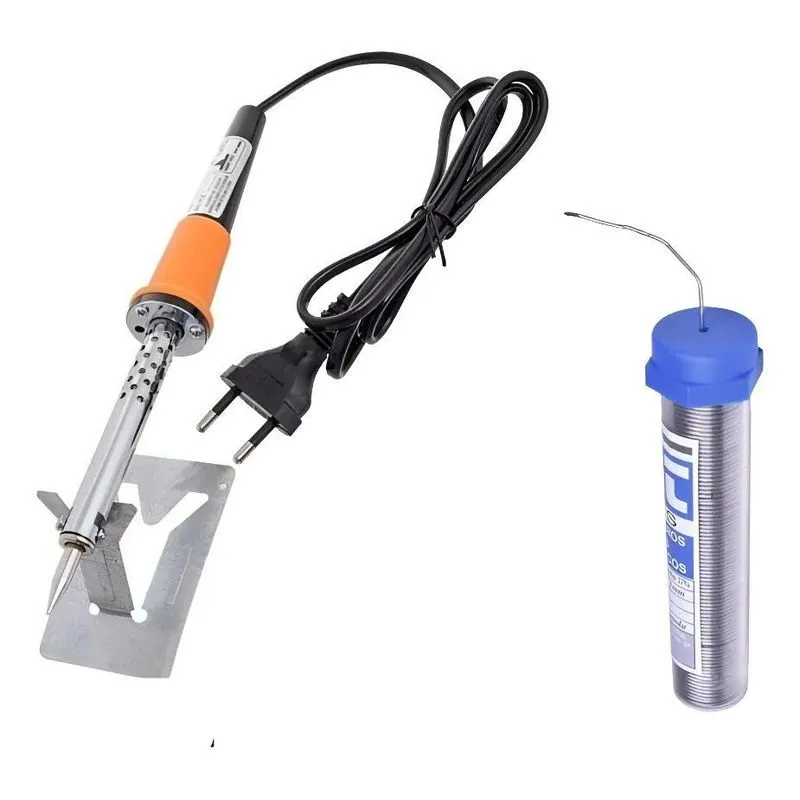 Ferro De Solda 60w + Estanho: Kit Completo 110v/2 - 60w/110v
