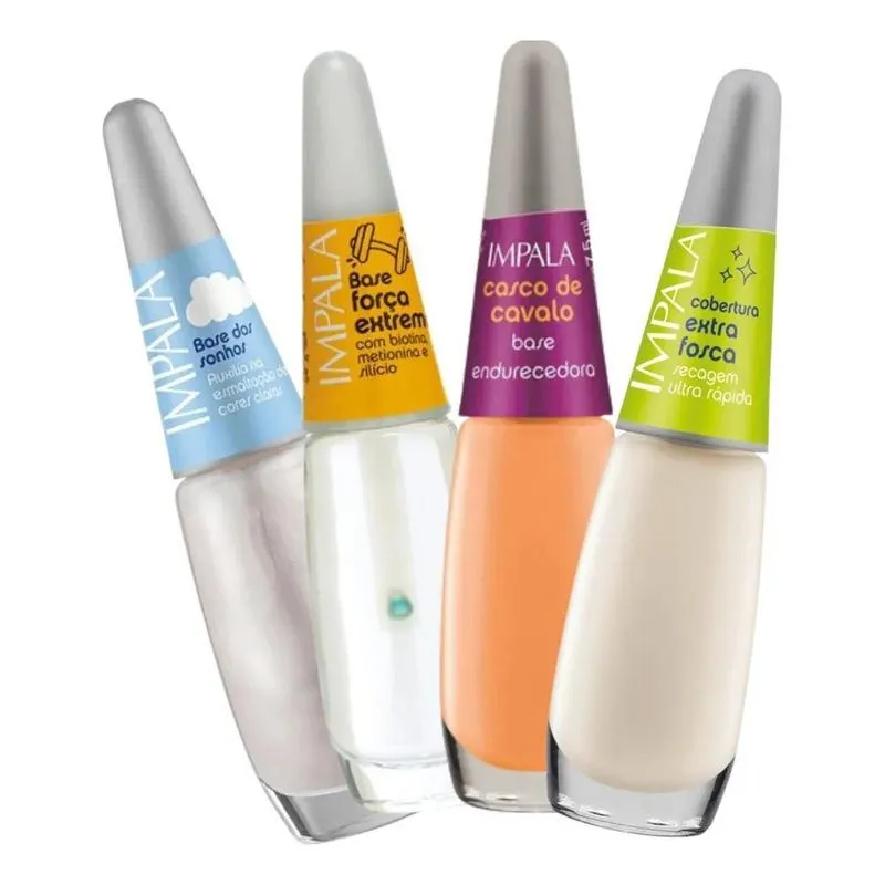 3x Kit Esmalte Base Sonhos Fosca Força Extrema Casco De Cava