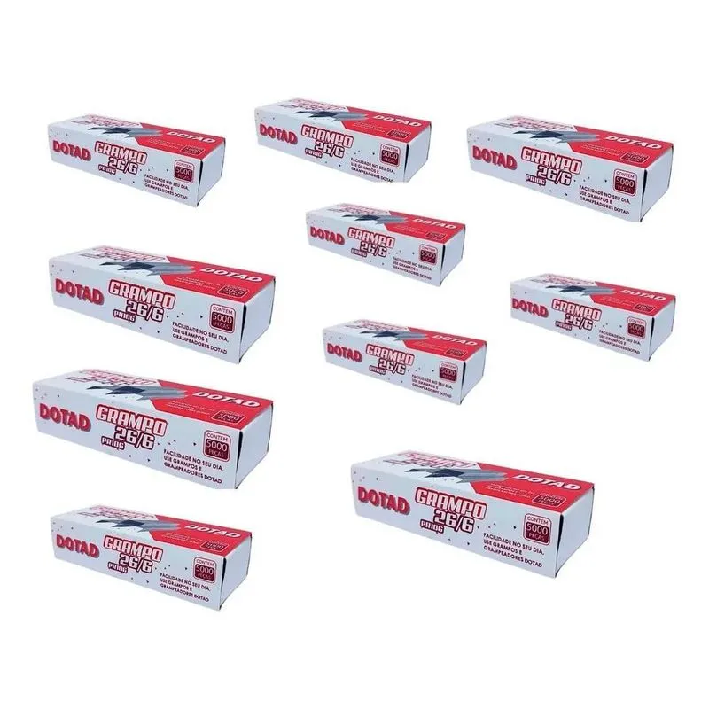 2x 10 Caixas Kit De Grampo Para Grampeador 50 Mil Grampo 26/