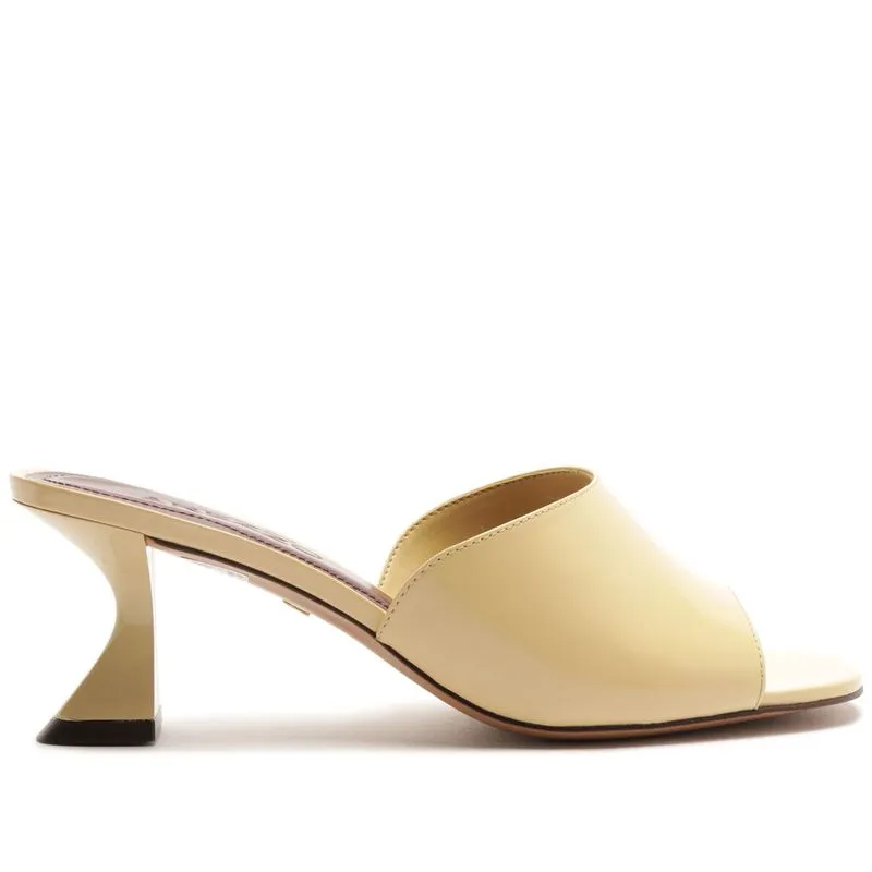 Sandália Arezzo Mule Amarela Couro Salto Taça NAPPA VALEN - BUTTER YELL - 39