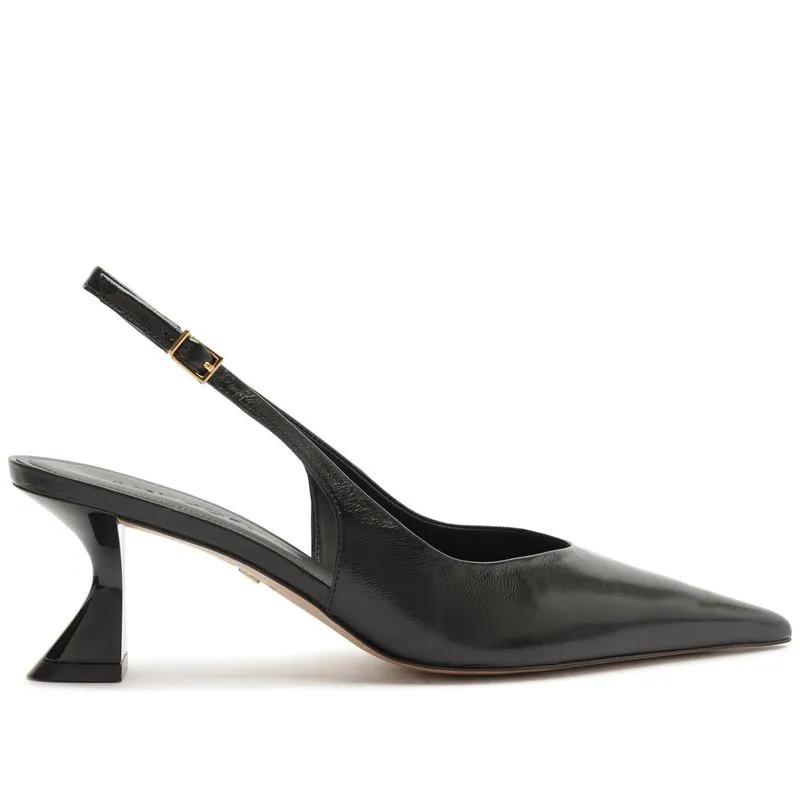 Scarpin Arezzo Slingback Preto Couro Salto Taça NAPPA VALEN - PRETO - 37