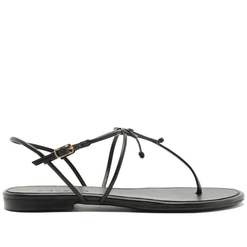 Sandália Arezzo Rasteira Tiras Finas Preta Laço ECO FONTANA - PRETO - 33
