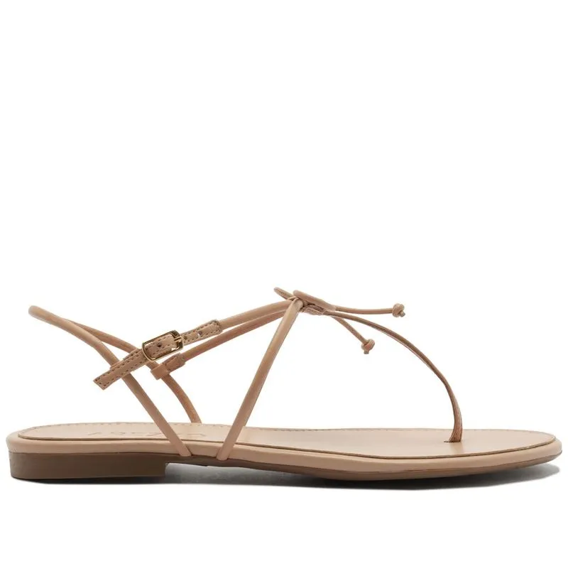 Sandália Arezzo Rasteira Tiras Finas Nude Laço ECO FONTANA - TRUE SAND - 41