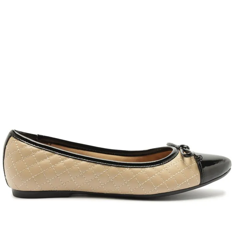 Sapatilha Anacapri Matelassê Laço Bicolor Branco Off e Preto ECO SCARPA/ - AC BEGE/PRE - 40