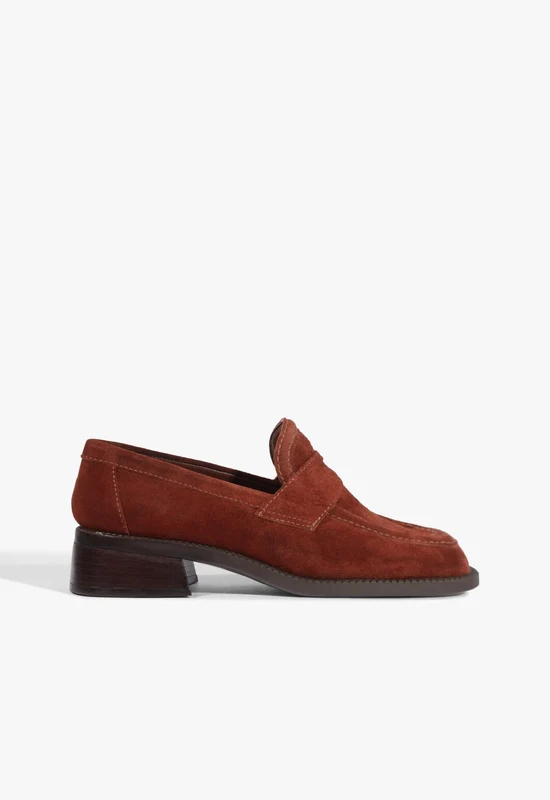 Renee Suede Loafer Flat 7.5 / Warm Toffee / Suede