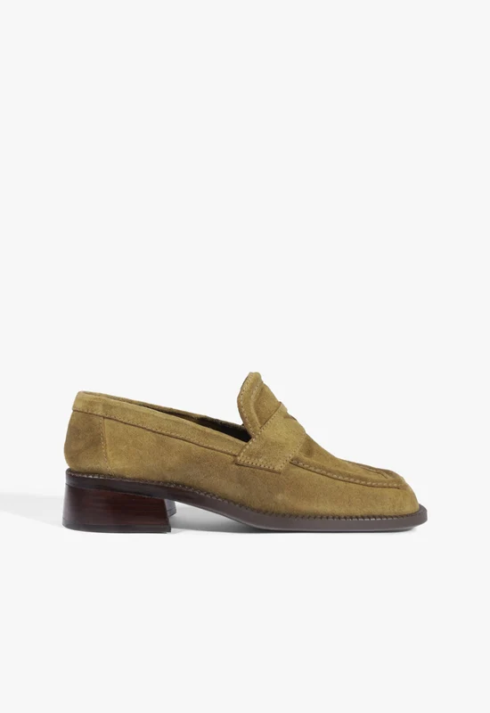 Renee Suede Loafer Flat 10.5 / Dried Olive / Suede