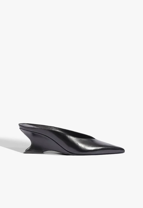 Siena Mid Mule Leather Pump 5 / Black / Leather