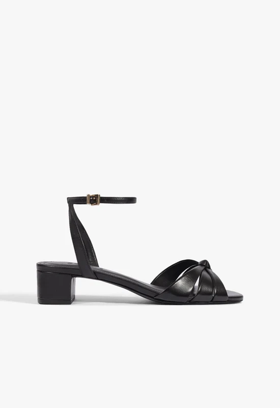 Carmen Mid Leather Sandal 9.5 / Black / Leather
