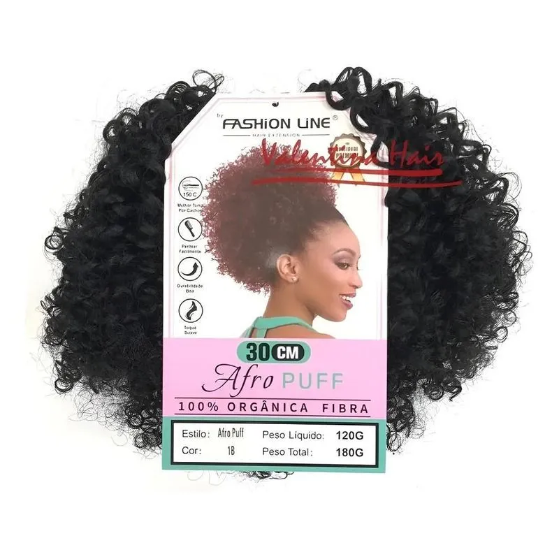 Afro Puff Orgânico 30cm: Volume Natural Instantâneo - 1
