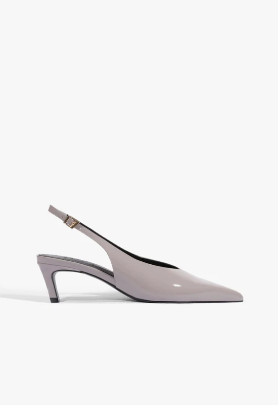 Alicia Sling Mid Patent Pump 6.5 / Blue Gray / Patent