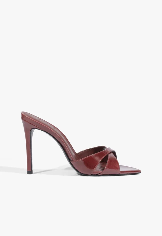 Maxie Mule Leather Sandal 7 / Wine Berry / Leather