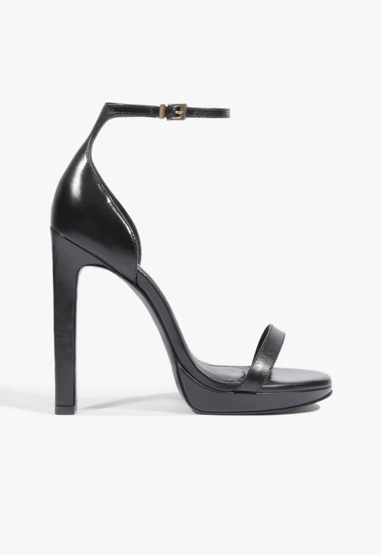 Nicole Leather Sandal 5 / Black / Leather