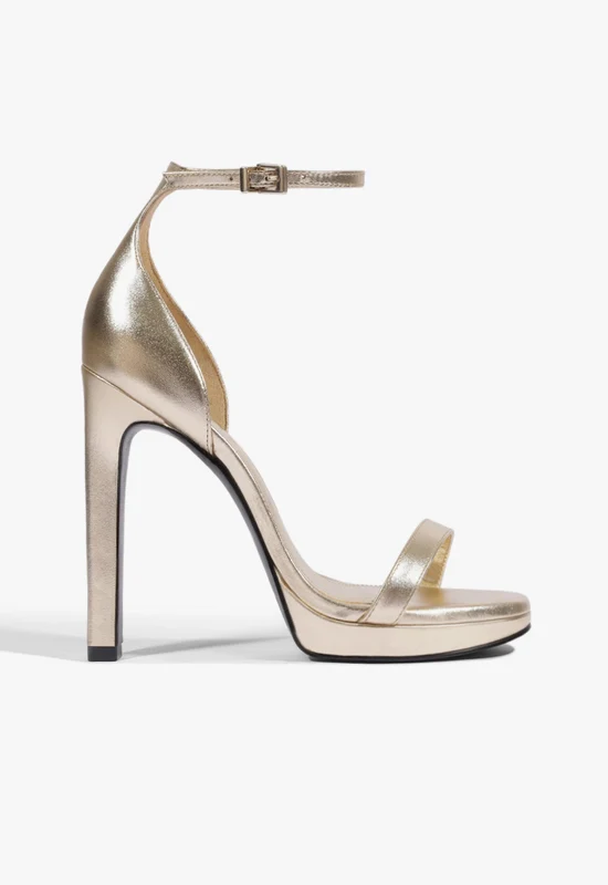 Nicole Leather Sandal 10 / Platinum / Metallic