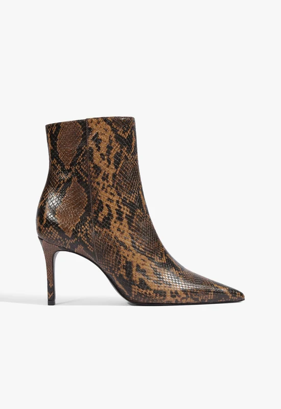 Mikki Leather Bootie 10 / Animal Print / Snake