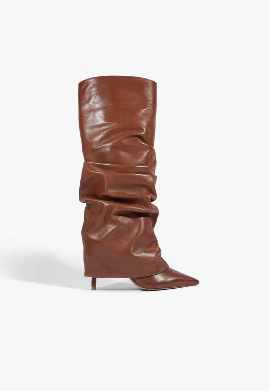 Mikki Up Cloak Leather Boot 10.5 / Warm Toffee / Leather