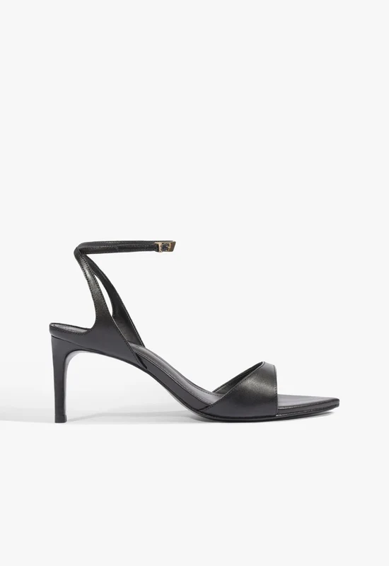 Zosia Mid Leather Sandal 5 / Black / Patent